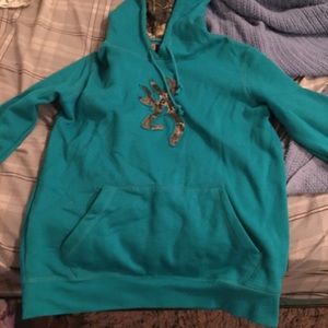 Teal and Camo hoodie.